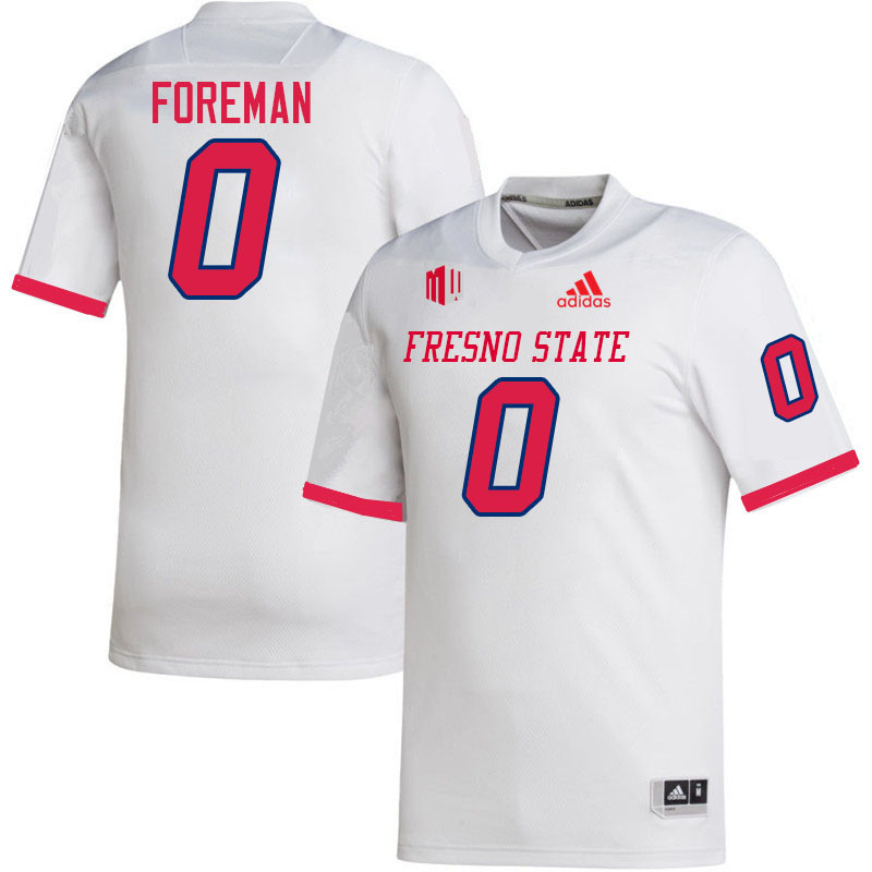 Men #0 Korey Foreman Fresno State Bulldogs College Football Jerseys Stitched-White